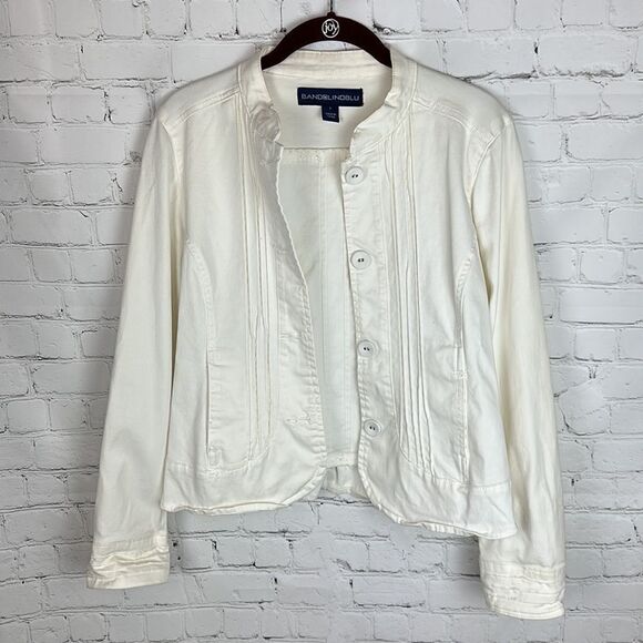 Bandolinoblu White Button Up Jacket Size Small - Picture 1 of 6
